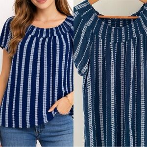 Indigo Soul Cottagecore Boho Festival Coolblue Rayon Summery Breezy Top